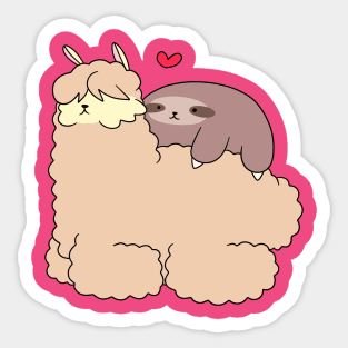 Sloth Loves Alpaca Sticker